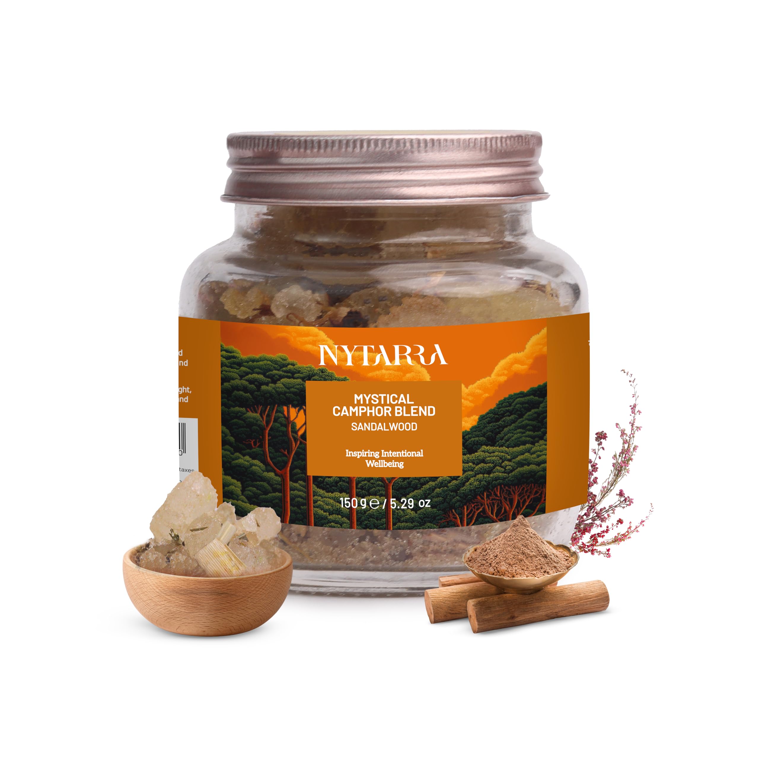 Nytarra Mystical Sandalwood Camphor Mix 150g | Premium Pure Kapoor for Puja, Diffuser, Mosquito Repellent | Herbs, Botanicals, Dried Flowers and Natural Essential Oils - Image 5 thumbnail