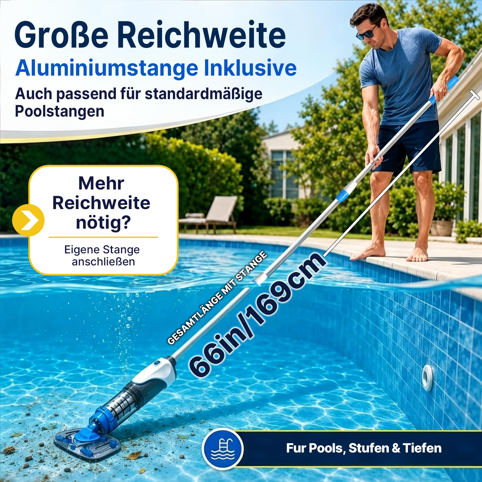 2026 Poolsauger Akku, Pool Staubsauger Handsauger Kabellos