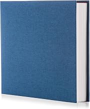 Photo Album Self Adhesive Scrapbook Album for 4×6 Pictures DIY Magnetic Linen Cover Album 30 Blank Pages for Family Wedding, Birthday, Christmas, Anniversary (Blue)