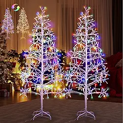 Tujoe Árvore de bétula iluminada com 216 LEDs, galhos, luzes brancas quentes, decoração para ambientes internos e externos, dia de Ação de Graças, Natal, festa, casamento, festival, decoração de casa