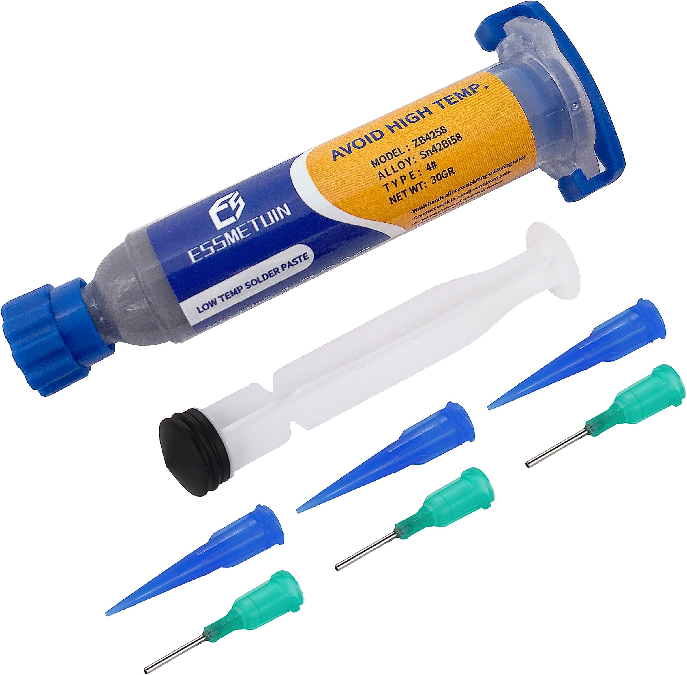 Lead Free Solder Paste, No Clean Soldering Paste for CPU/Electronic Repairing, 138℃ Melting Point(Sn42Bi58, 30g)