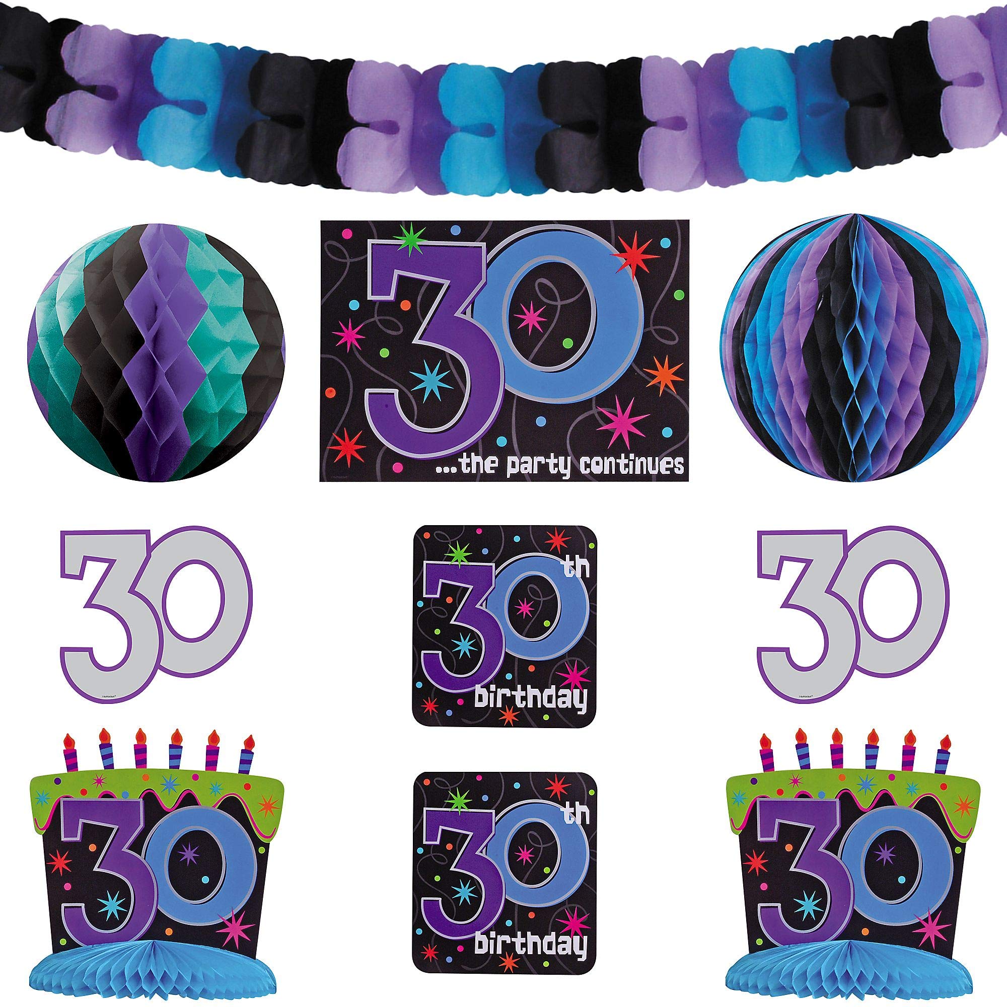 The Party Continues Dekorations-Set zum 30. Geburtstag