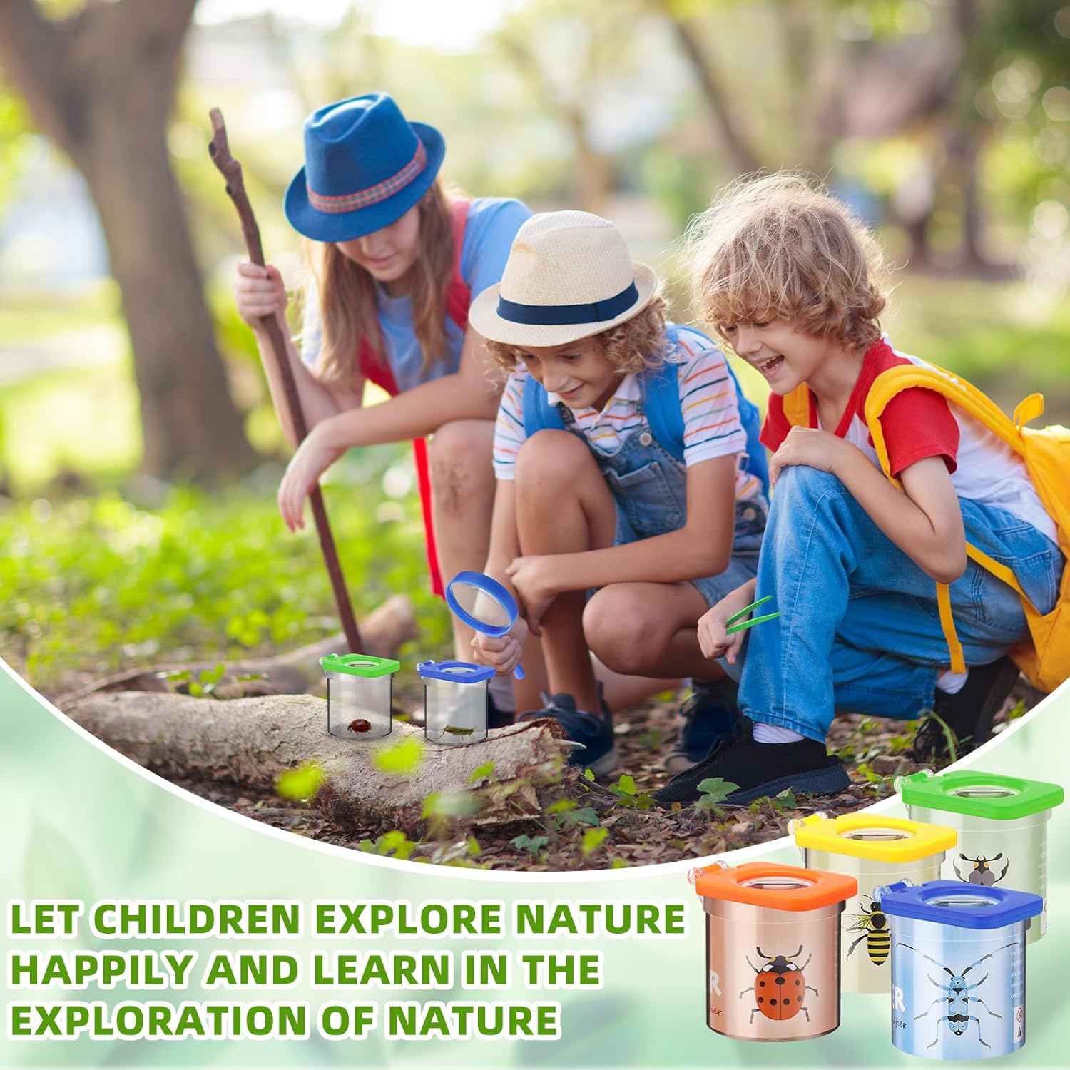 36 Pcs Insert Bug Viewer for Kids Magnifying Insect Box Bug Catcher Magnifier Container Critter Collection Kit Insect Cage Jar for Children Science Nature Exploration Tool