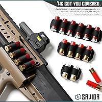 Vista 5 de Savior Equipment Tactical Shotgun Shell Card Bullet Holder for 12 Gauge Ammo, Shotgun Ammo Carrier for 2-6 Round Side Loader