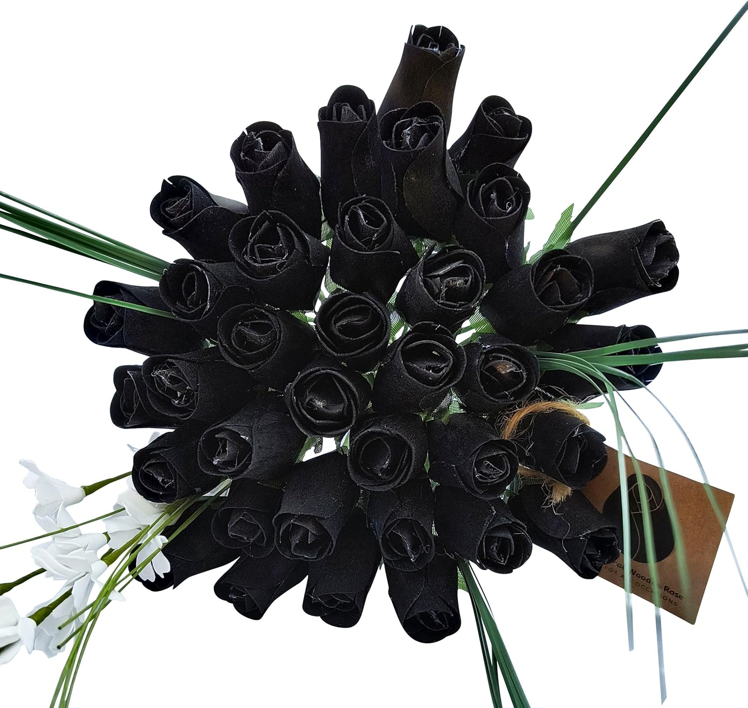 Halloween All Black Gothic Flower Bouquet Closed Bud (3 Dozen)