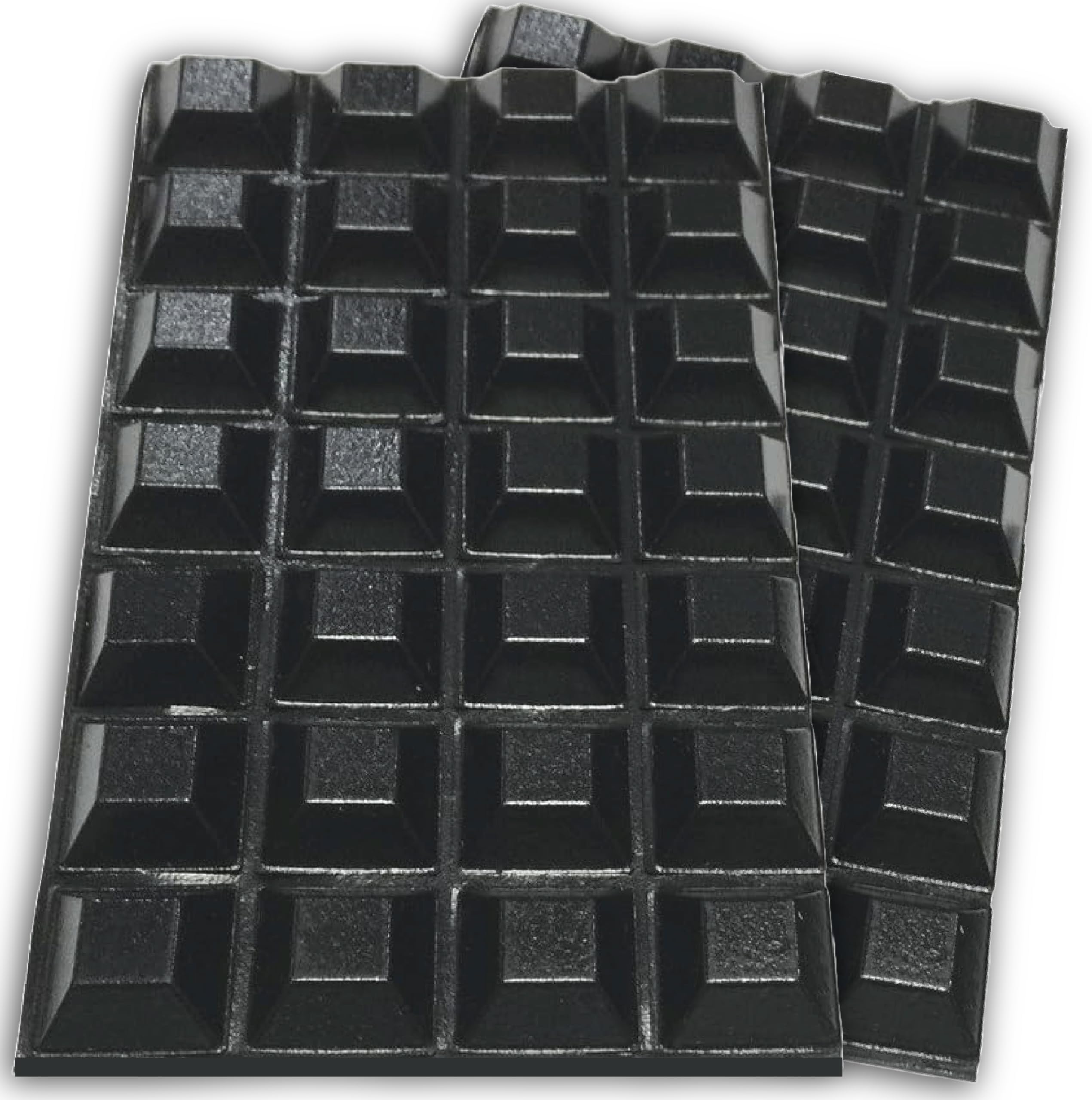 Black Large Trapezoid Bumper Feet (56 Pack) Self Stick Bumper Pads - Adhesive Tall Square Bumpers for Electronics, Speakers, Laptop, Appliances, Furniture, Computers