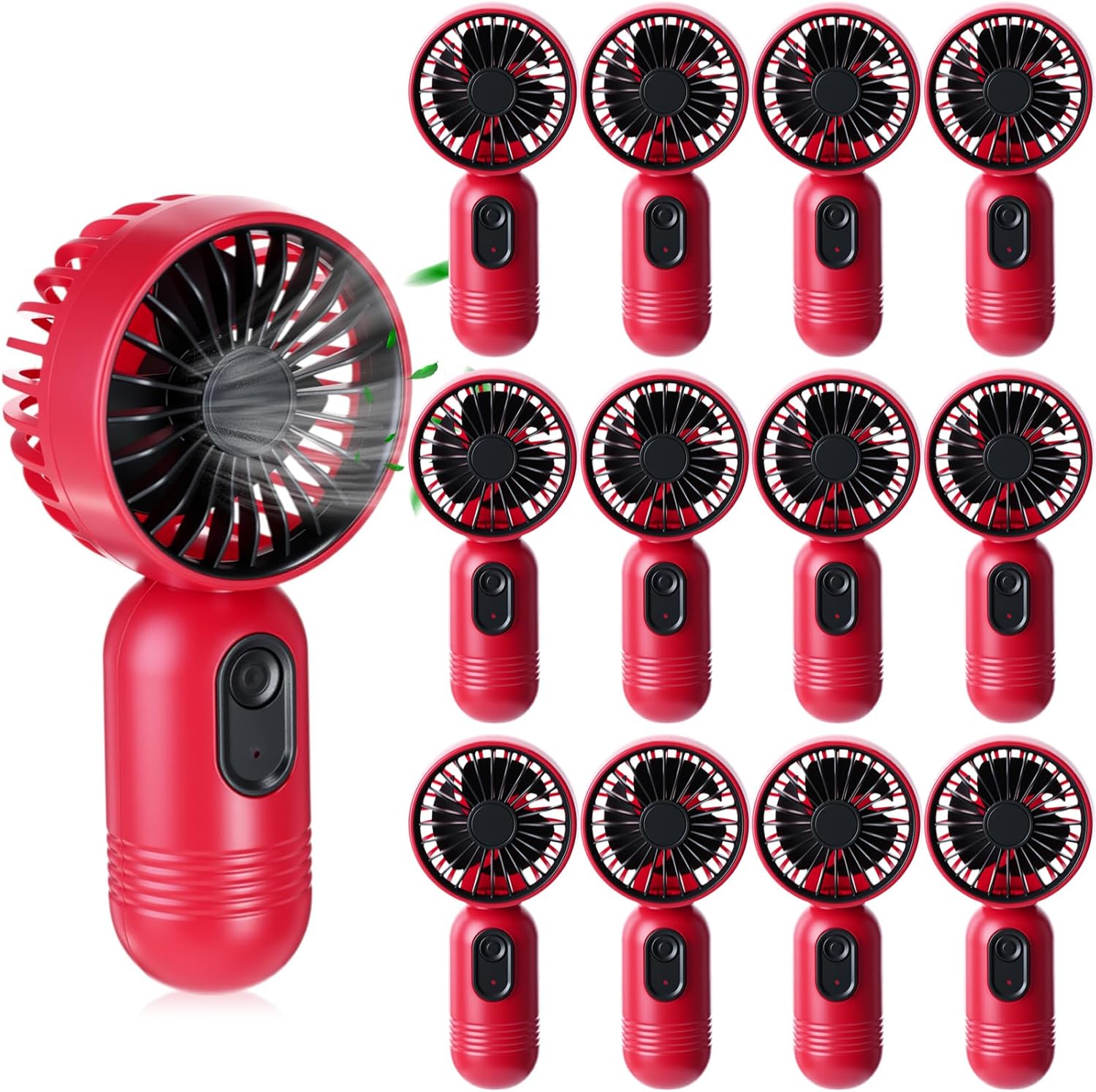 12 Pack Mini Portable Handheld Fan Bulk for Travel 3 Speeds, Rechargeable USB Battery Operated, Small Personal Eyelash Fans for Women Men Indoor Outdoor(Pink,Classic Style)