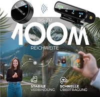 Novible Aura Lite Vezeték Nélküli Csíptetős Mikrofon iPhone, Android, Kamera és PC Eszközökhöz - 25 Órás Üzemidő, Zajszűrés, 100m Hatótáv 5