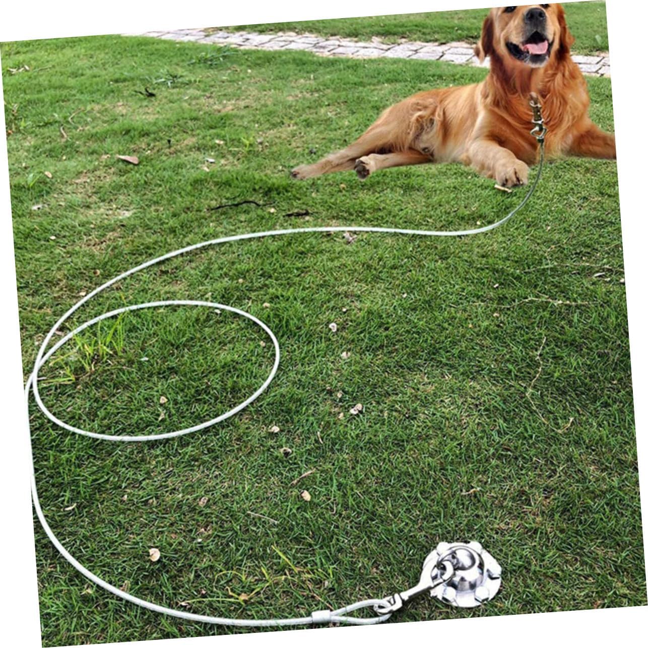 Garneck 1set Rotating Stainless Steel Dog Stake Heavy-Duty Tie for Large Dogs Easy Installation Design for Camping Outdoor Use