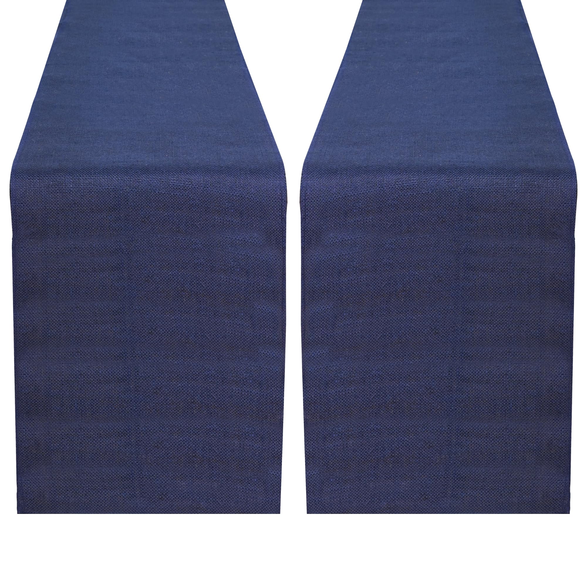 RAJRANG Jute Table Runner | Burlap Fabric for Dining Table, Wedding and Party Decoration (Blue Depths, L-108" X W-12" - Pack of 2)