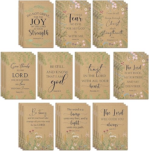 Ctosree 50 cuadernos de oración con versículos de la Biblia, cuadernos cristianos, regalos para mujeres, mini blocs de notas religiosas inspiradoras