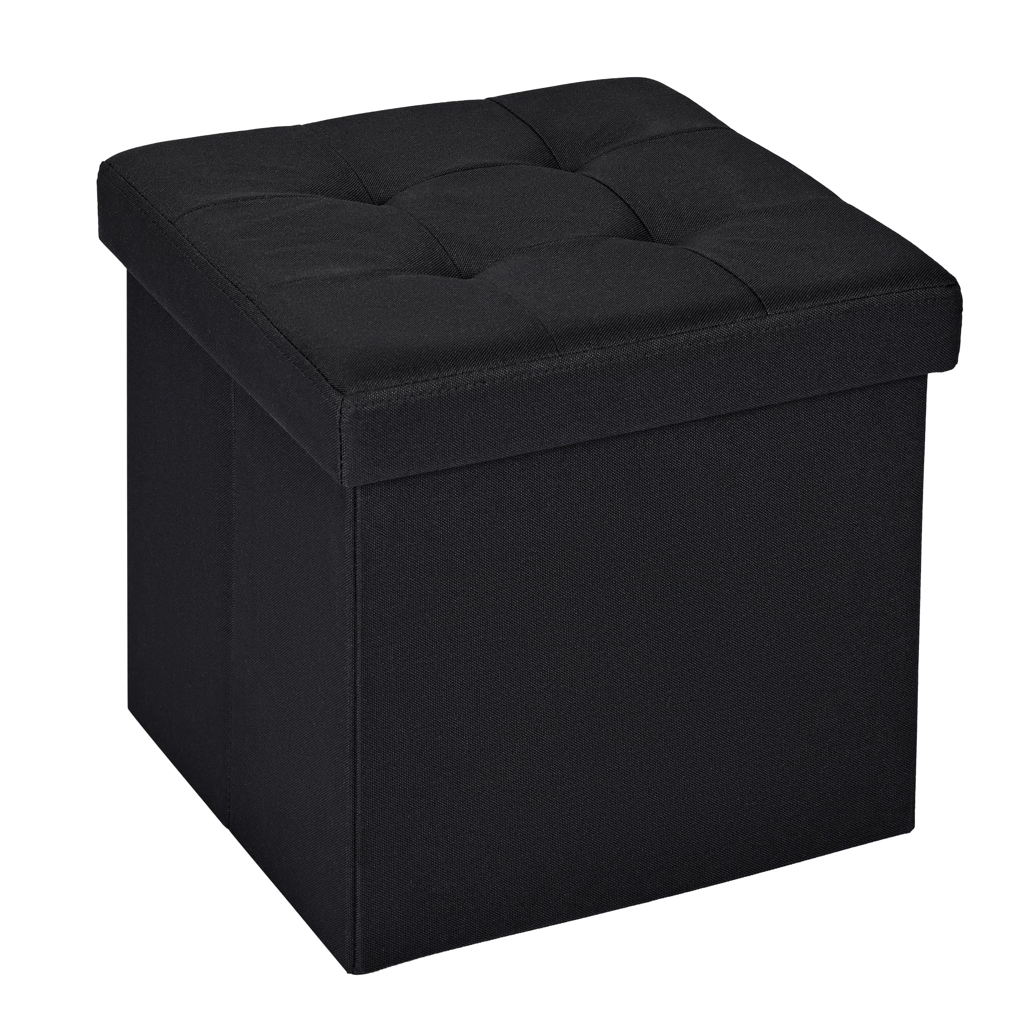 T-LOVENDO.ES Puff de almacenaje Plegable, Banco con Almacenamiento, Otomana, Baúl, Taburete Reposapiés, Acolchado, para Dormitorio, Sala de Estar, Pasillo, Pequeño 30 x 38 x 38 cm
