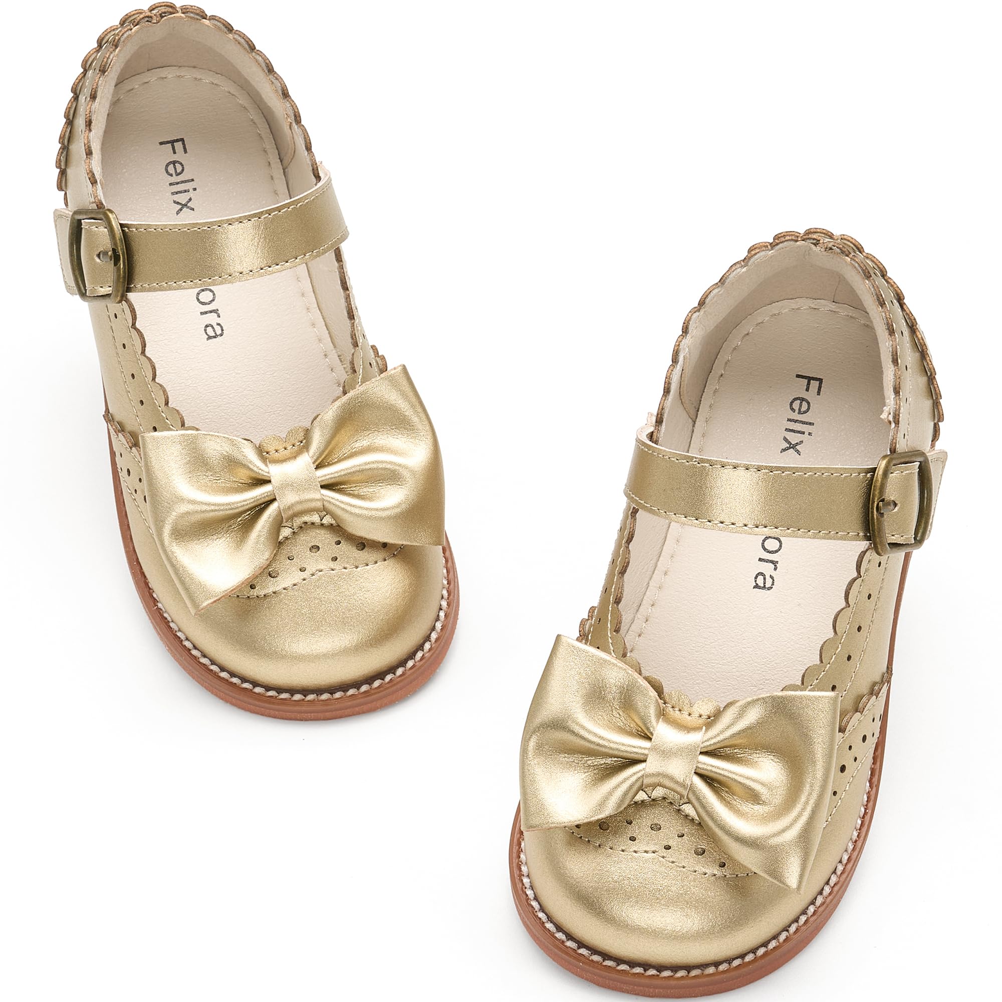 Felix &amp; Flora Toddler Little Girl Mary Jane Dress Shoes - Ballet Flats for Easter Flower Girl Party School Shoes.