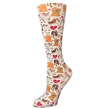 Cutieful Therapeutic Sheer 8-15 mmHg Compression Hosiery - Dog Pawty