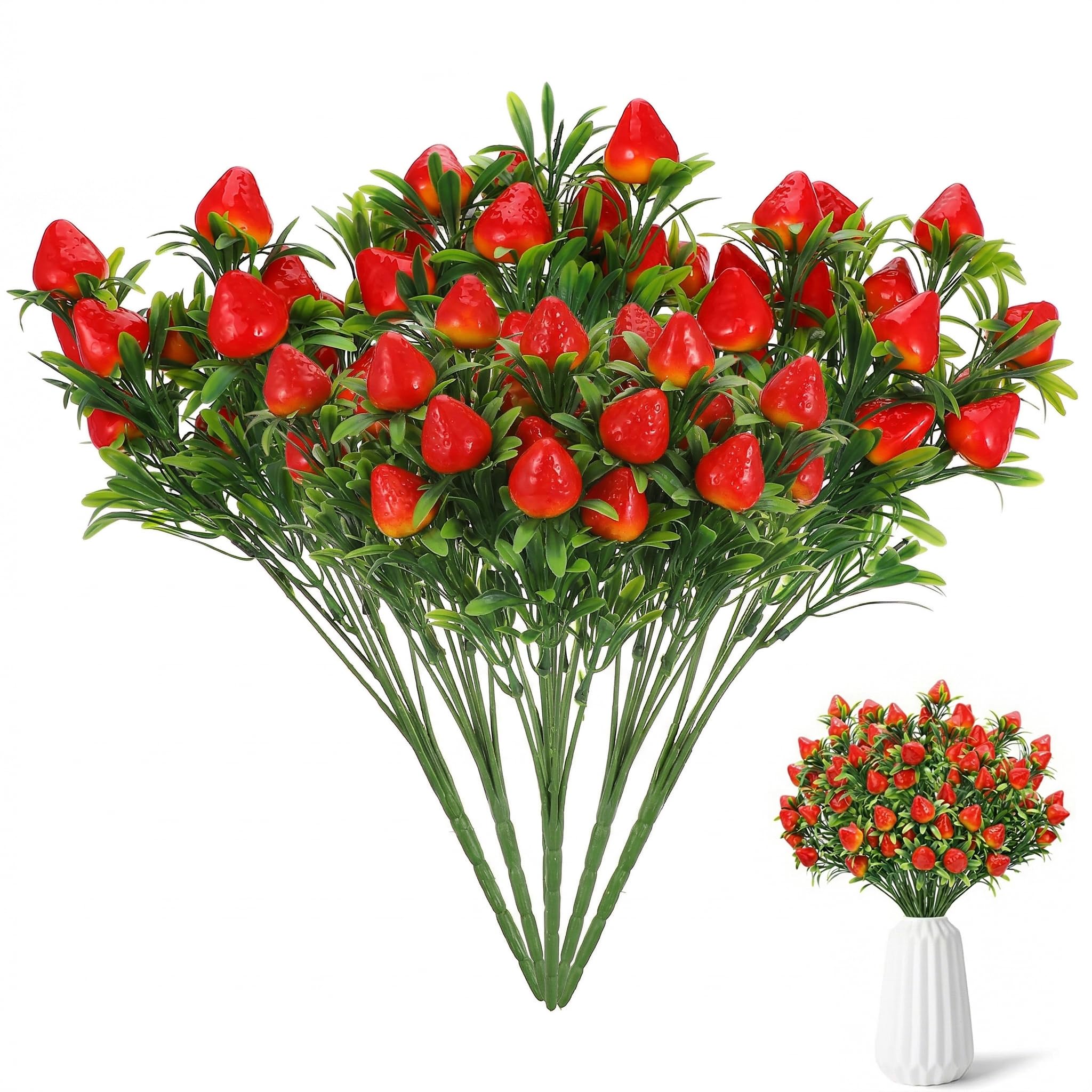 Fraises artificielles en bouquet Beavorty pour table de fête