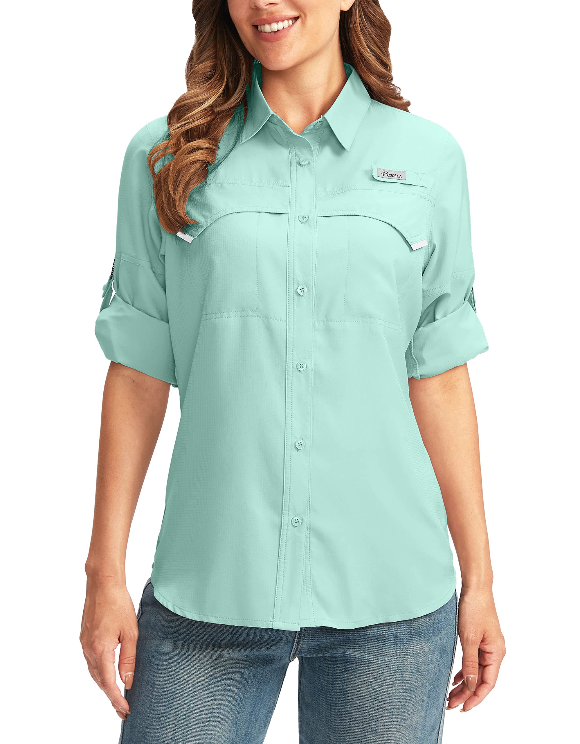 Women's UPF 50+ Sun Protection Shirts Long Sleeve for Fishing Hiking Safari