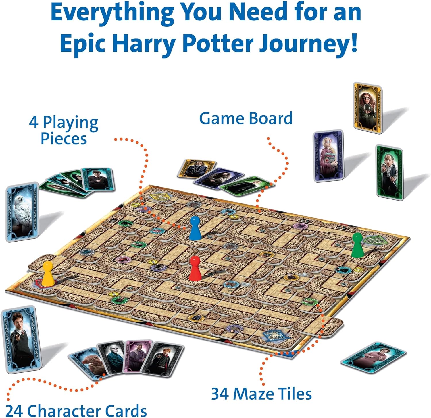 Ravensburger Harry Potter Labyrinth Board Game - A Strategic Maze Challenge for Family Nights - Great Birthday Gift - 2-4 Players - Kids Ages 7-10 and Older