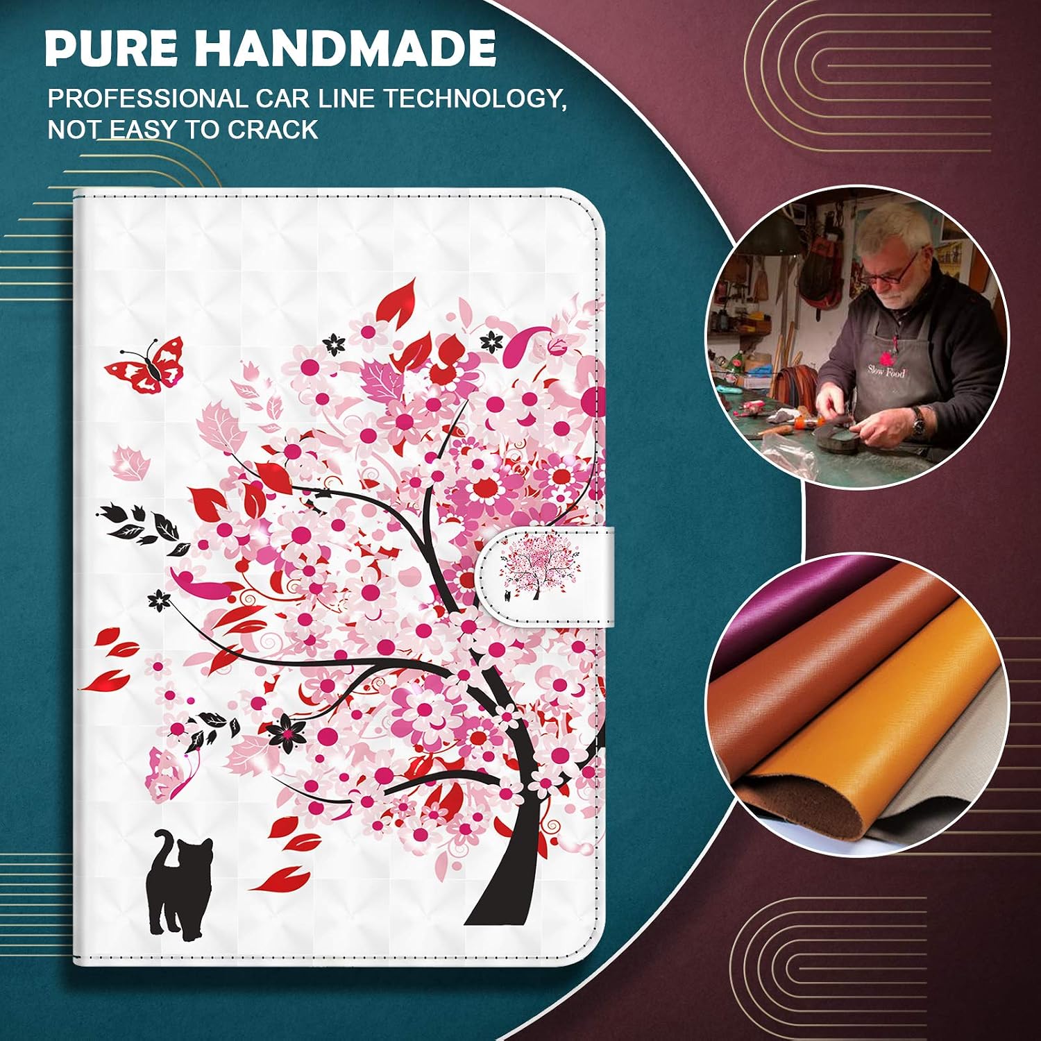 GLANDOTU Case for Lenovo Tab M10/ P10 TB-605L/ X605F/ X705F 10.1 inch Tablet Case Flip Wallet PU Leather Cover with Magnetic Button Standing Funstion Full Body Protective Phone Cases - Image 4