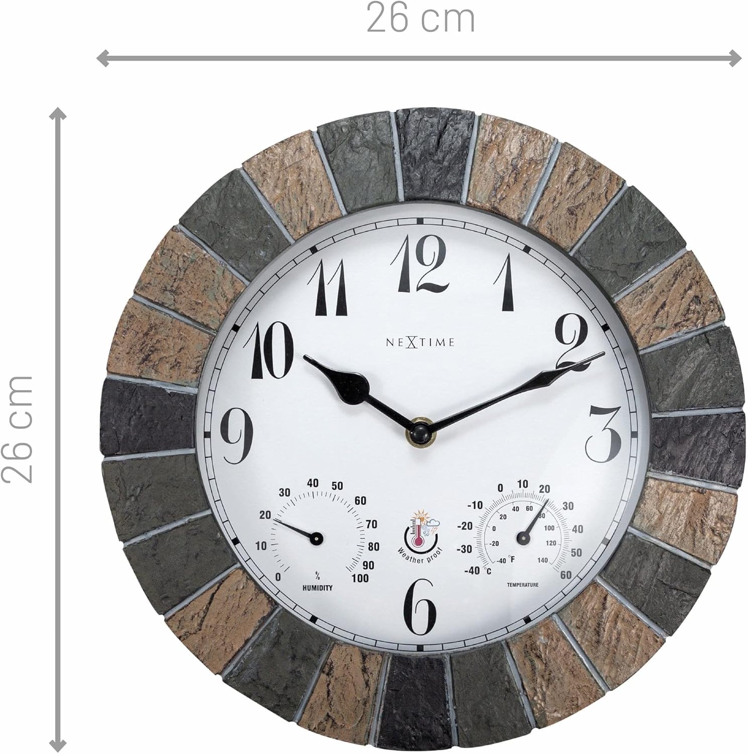 NEXTIME Aster Outside Weather Station Wall Clock