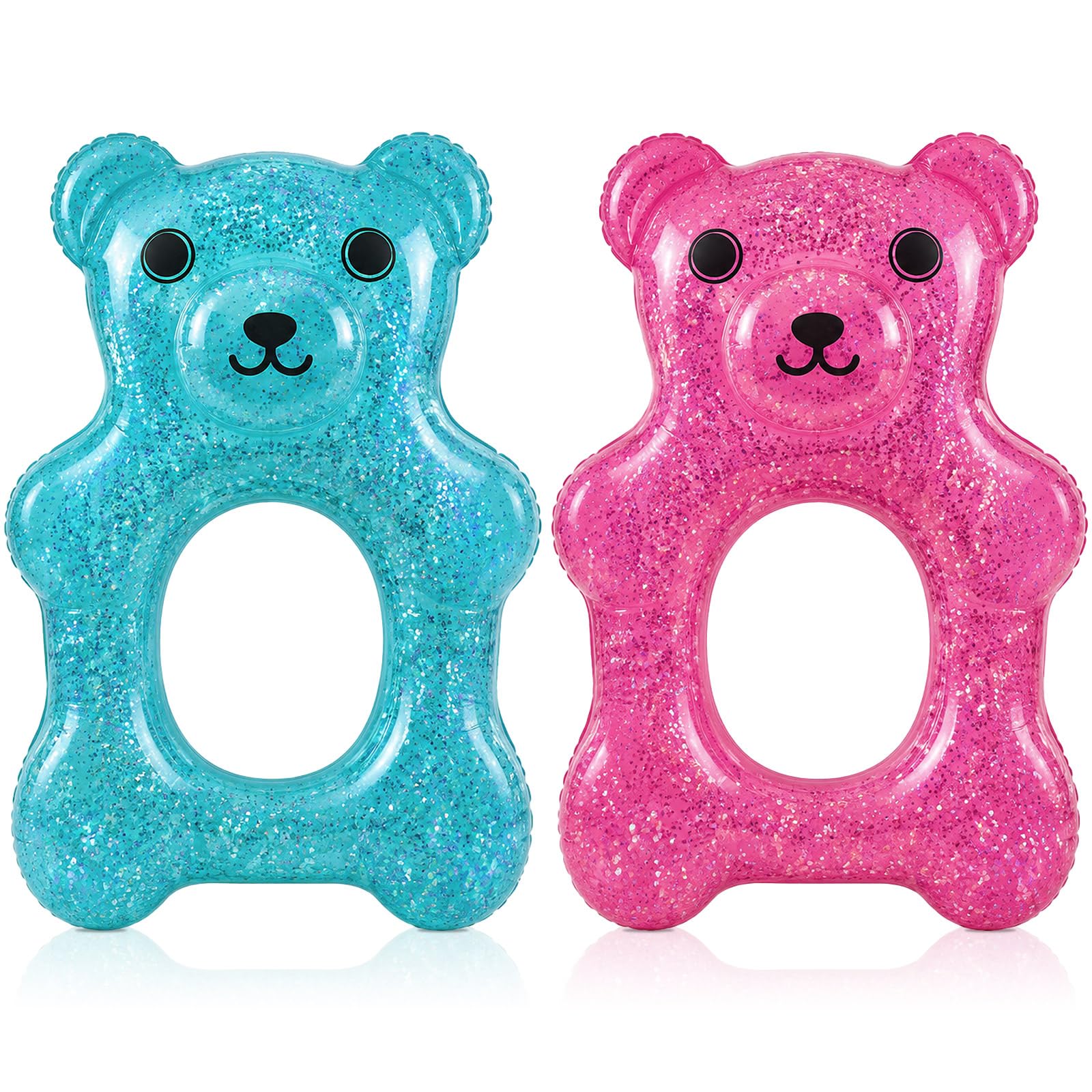Blueweenly 2 Pcs 57" Inflatable Bear Pool Float Funny Floaties