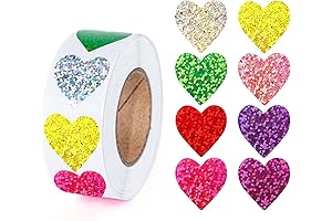 Glitter Heart Stickers for Kids Rewards