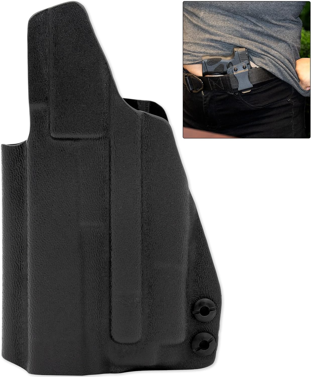 Kydex IWB Holster fits Taurus G2C & G3C w/Olight PL-Mini 2 Attached (G2, G2S, PT-111, PT-140) Right Hand | Inside Waistband for Concealed Carry | Adjustable Retention