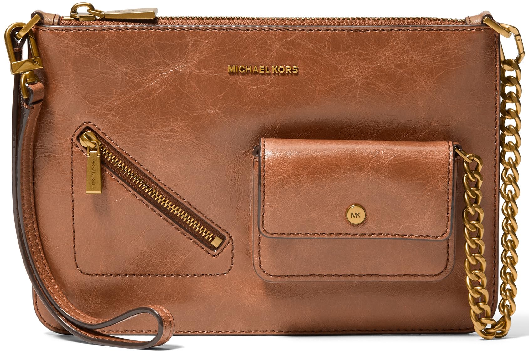 Michael Kors Jet Set Large Convertible Leather Wristlet with Zip