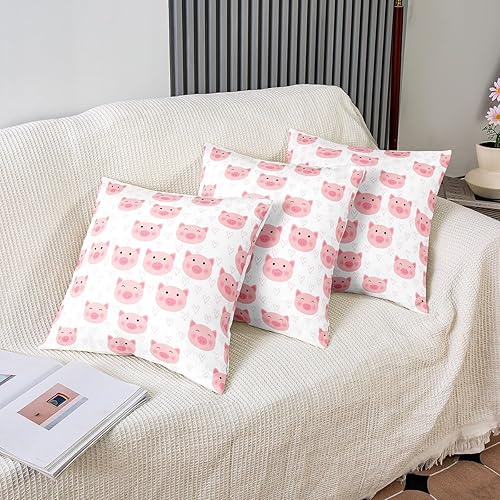 Miniatura 4 de Lovely Pig Throw Pillow Covers Cute Cartoon Pink Wild Animals Cushion Covers for Kids Girls Teens Watercolor Romantic Hearts Graffiti Girly Cushion