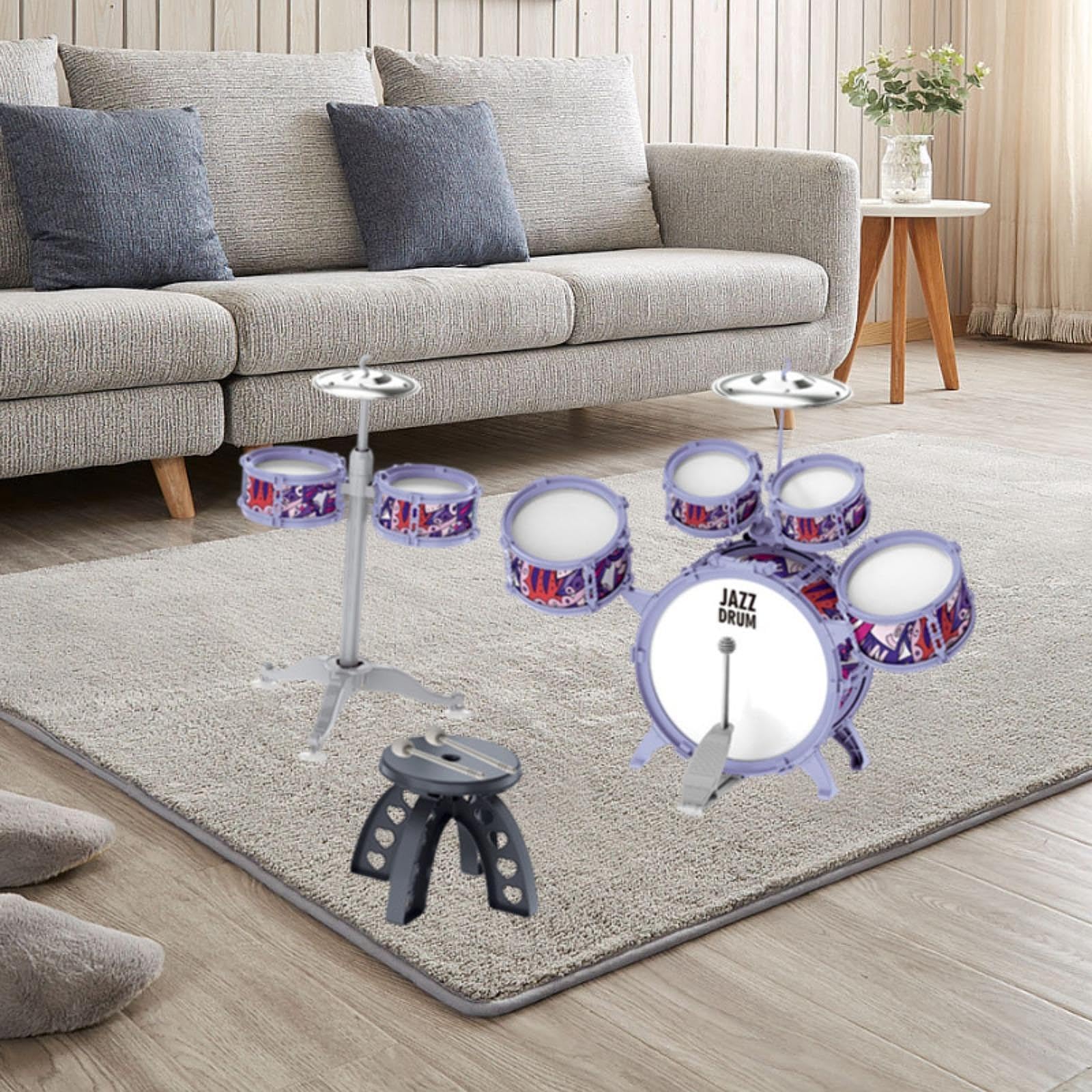 harayaa Set di Tamburi per Bambini Strumento Musicale a percussione per Feste