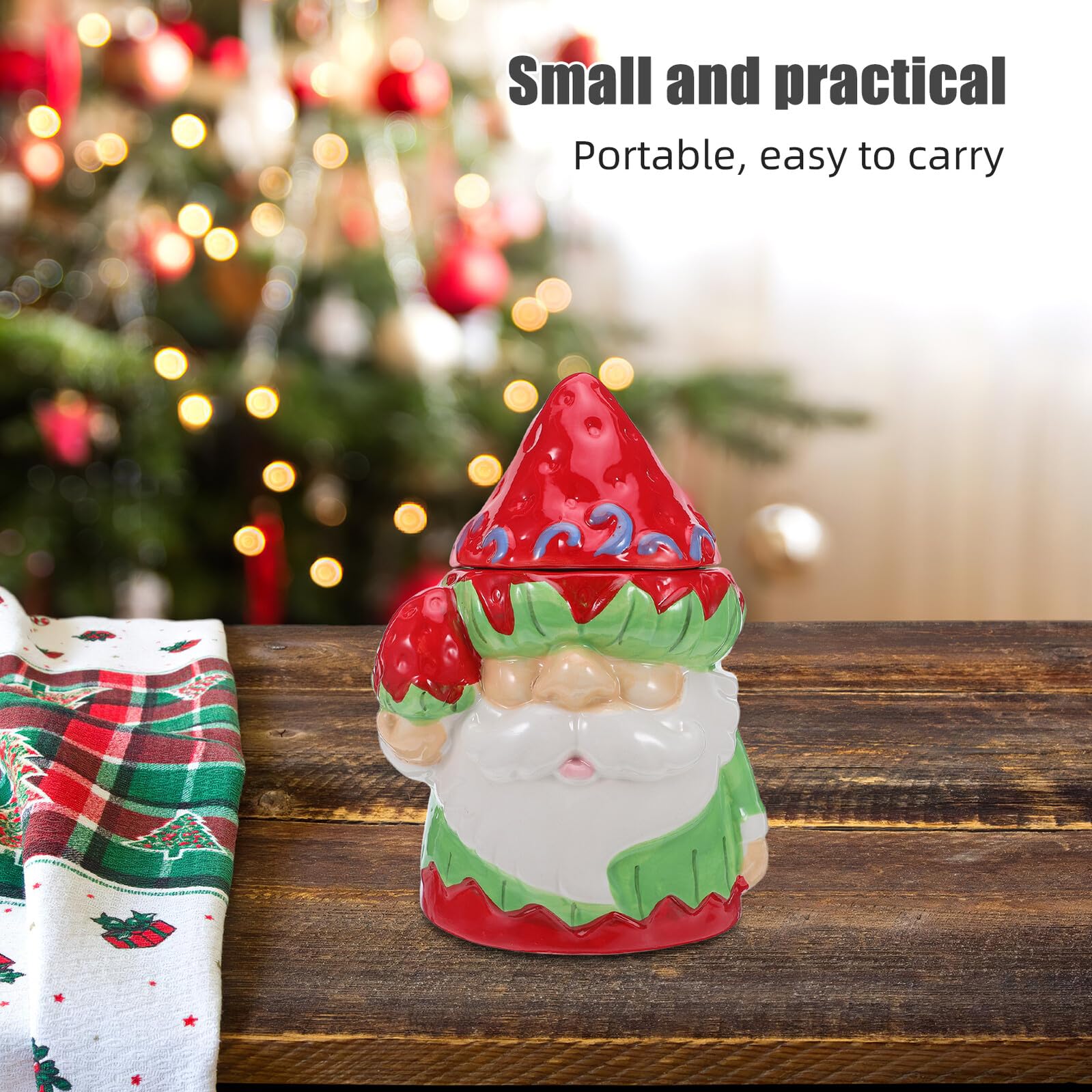 Toyvian Boîte à Bonbons de Noël Céramique avec Couvercle Hermétique Bocal à Biscuits Étanche pour Friandises et Décoration Festive Rangement Polyvalent pour Cadeaux et Snacks
