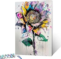 Vista 20 de Tucocoo Pintura al óleo estilo graffiti por números para adultos principiantes con marco, pintura de guitarra fresca por número sobre lienzo