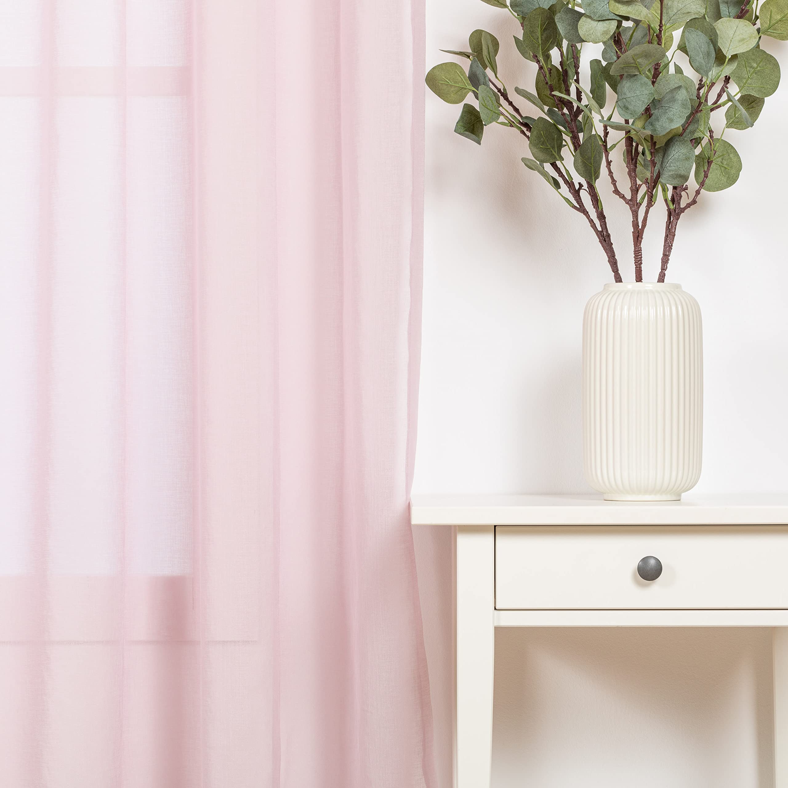 TRAMAS+ Cortinas Visillo Semitransparente para Salón y Dormitorio con Ojales, 140x260cm, 1 Pieza, Dormitorio, Infantil, Juvenil y Adulto y Comedor –Molly Malva