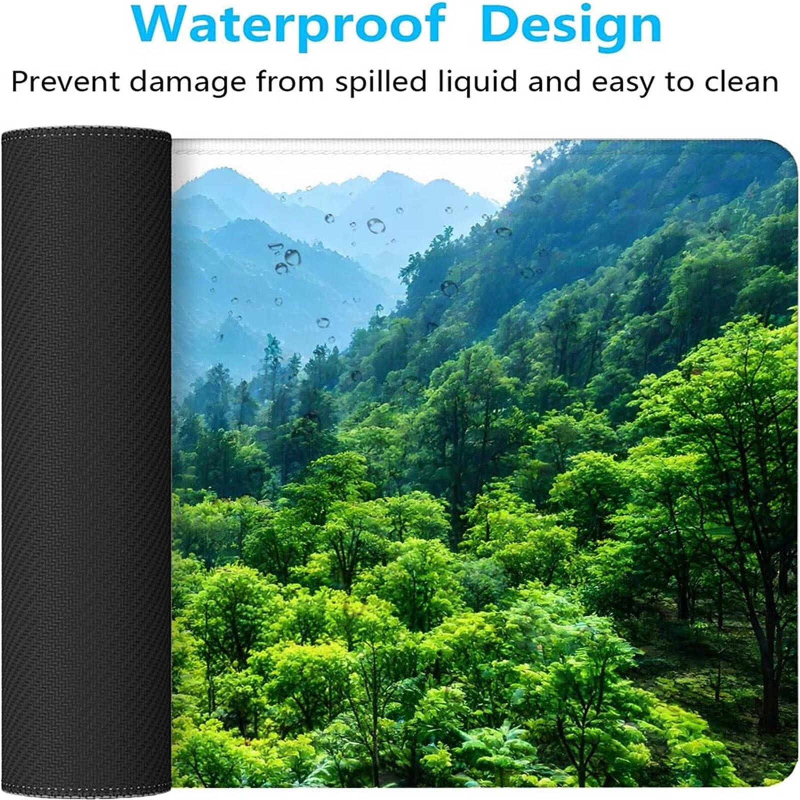 Alfombrilla Ratón Montaña Bosque Alfombrilla Ratón XXL 1400x600x3mm Mouse Pad Resiste Salpicaduras, Extendida de Gran Tamaño con Bordes Cosidos, Mejora la Precisión y la Velocidad,Antideslizante y-421