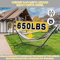 Vista 4 de KUAFU Soporte de hamaca resistente de 650 libras, 9 pies, con funda de transporte portátil de 104 pulgadas de largo x 46 pulgadas de ancho
