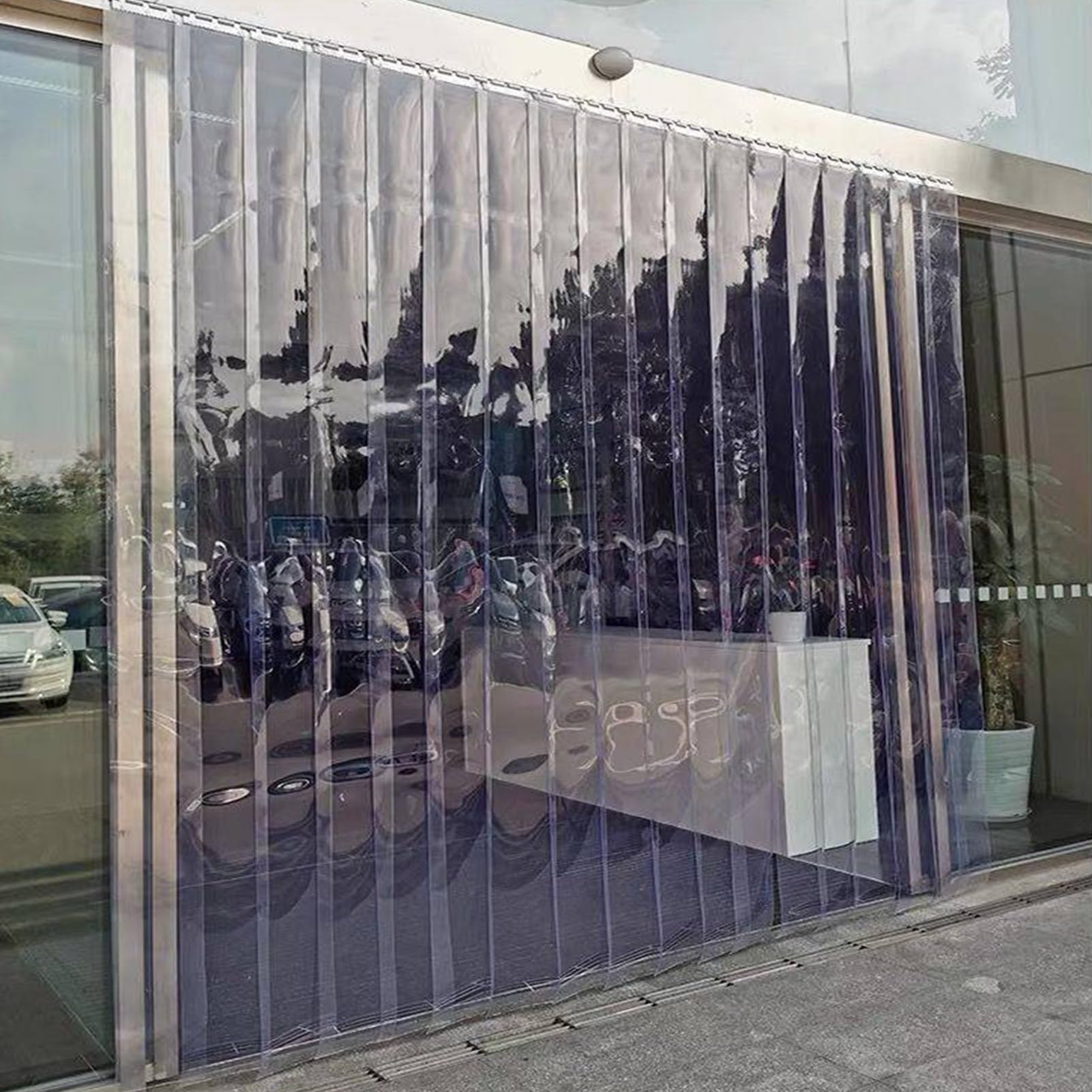 Porte Transparentes Rideau Haute Résistance aux Intempéries PVC Rideaux à Lamelles Bande Lamelle Souple Cuisine dans la Cage D'escalier(120x200cm/47.24x78.74in)