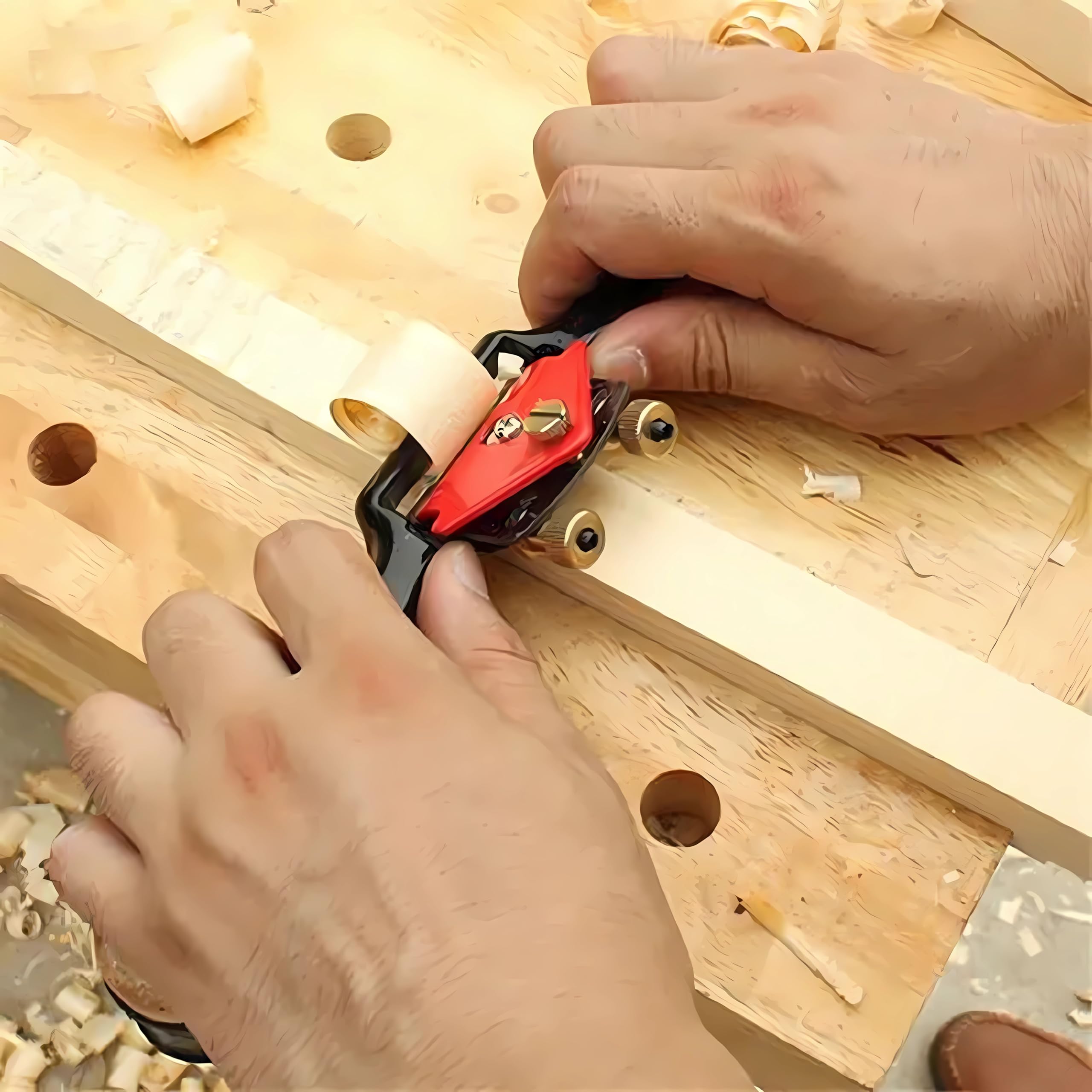 RetLeen 9" Adjustable Manual Spoke Shave Woodworking Hand Planer | Wood Trimming Hand Tool | Metal Blade Hand Cutting Edge Chisel | Bird Plane Carpentry Tool 3