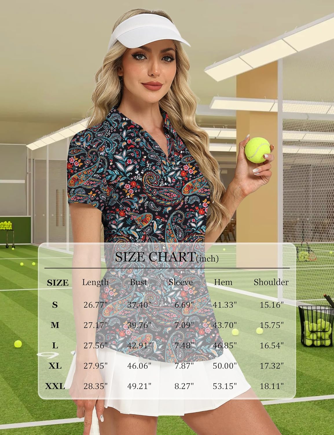 Rapbin Womens Polo Shirt Golf Shirts Women Collared Shirts Short Sleeve Tee V Neck Tops - Image 6