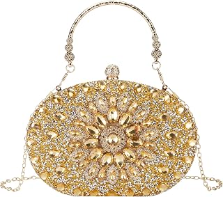 Sparkling Rhinestone Evening Clutch Purse for Women - Crystal Diamond Glitter Handbag for Weddings & Parties
