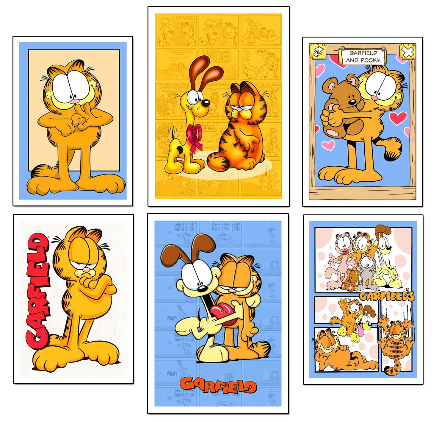 Tableaux en bois pour habiller un mur vide, déco Garfield avec crochets pour salon et chambre