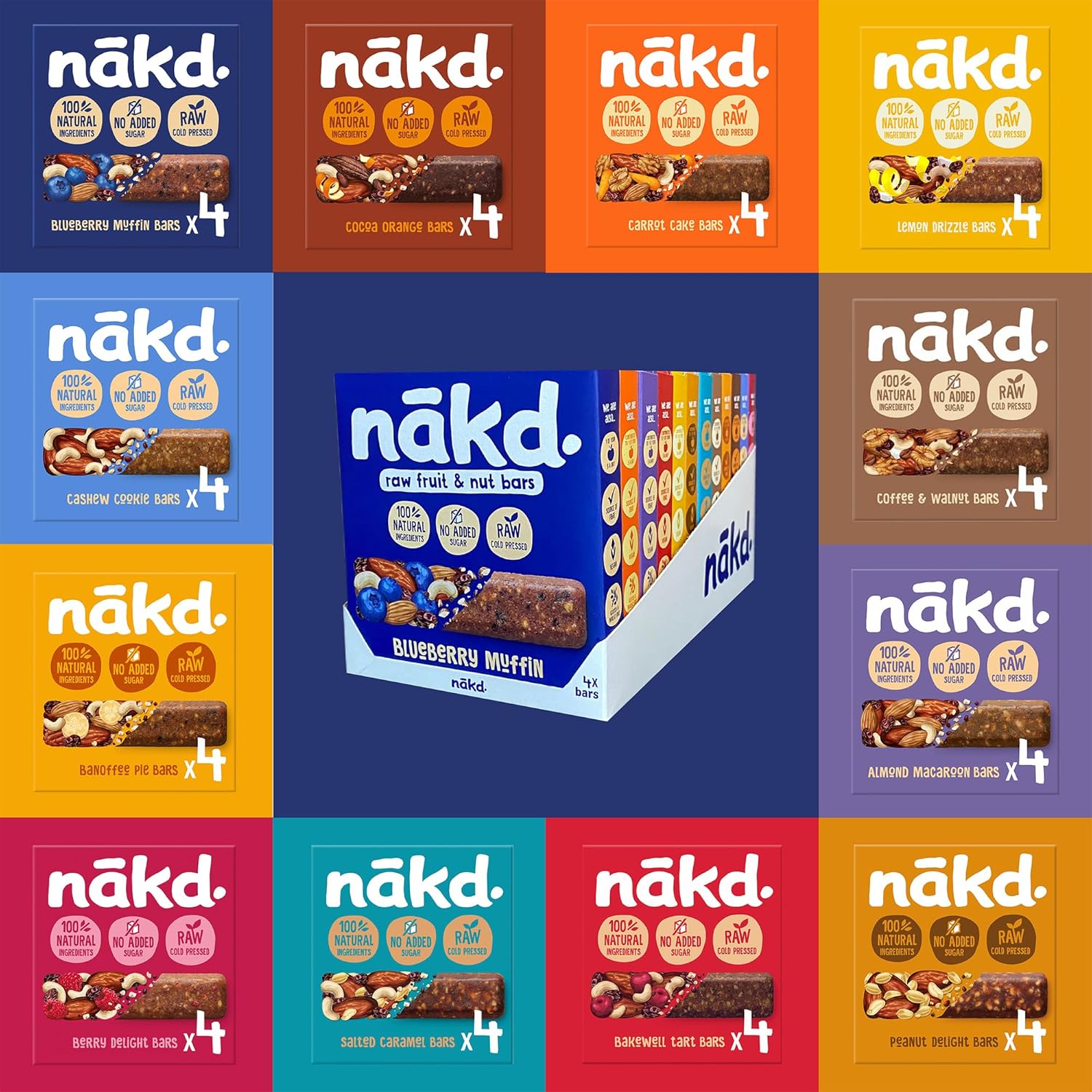 Nakd Bars Multipack 48 Nakd Fruit And Nut Bars 48 x 3035g. Healthy