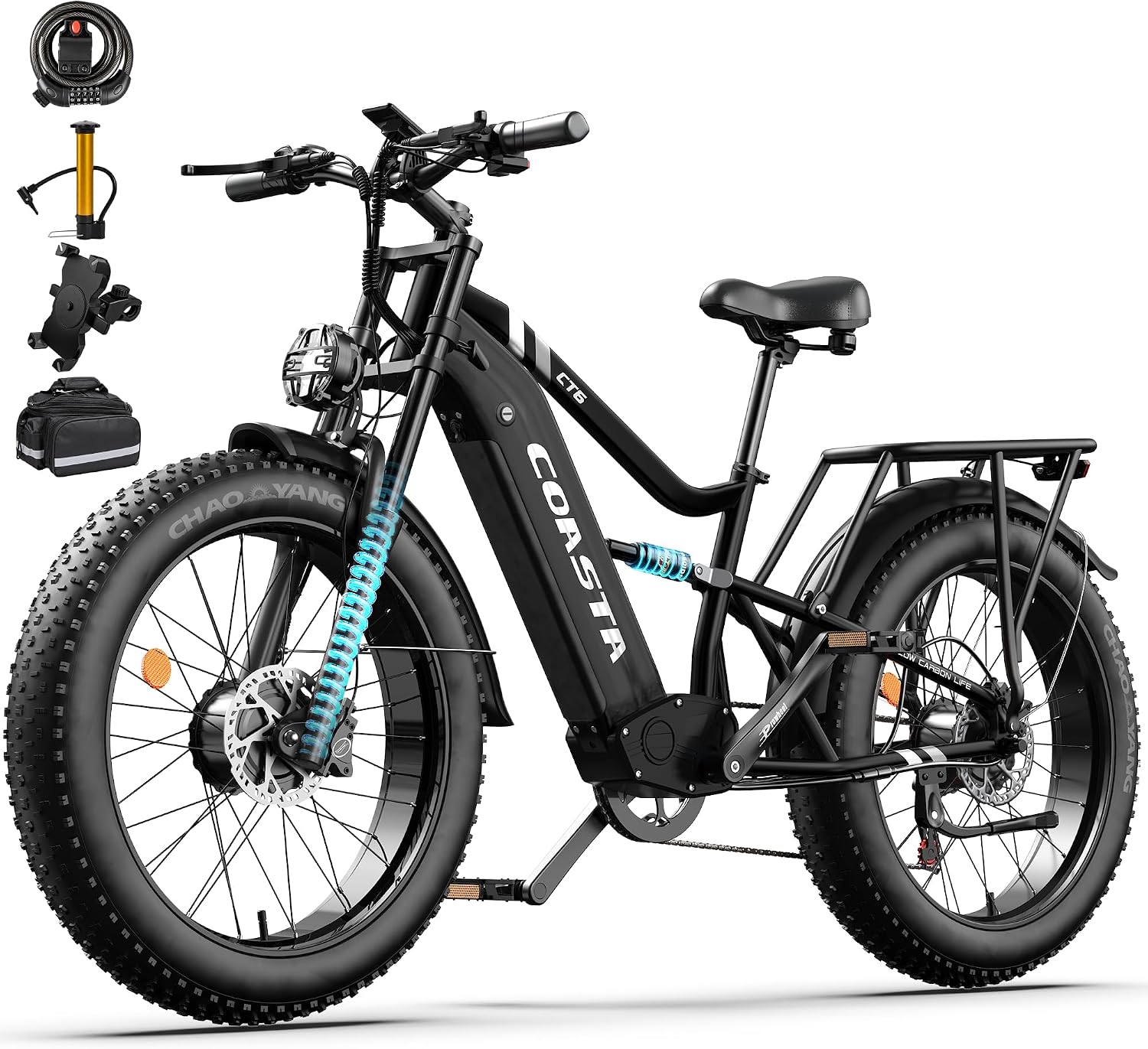 Electric Bike for Adults, 40 MPH Fast Dual Motor Ebike, 26''Fat Tire Ebike image 9