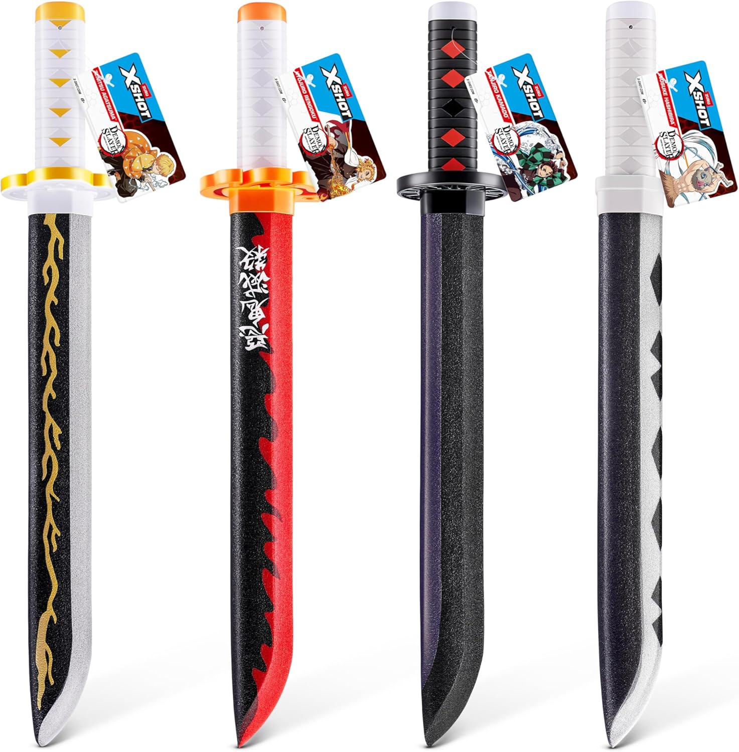 XSHOT Demon Slayer Sword 4 Pack for Boys and Girls, Teens and Adults Aged 6+