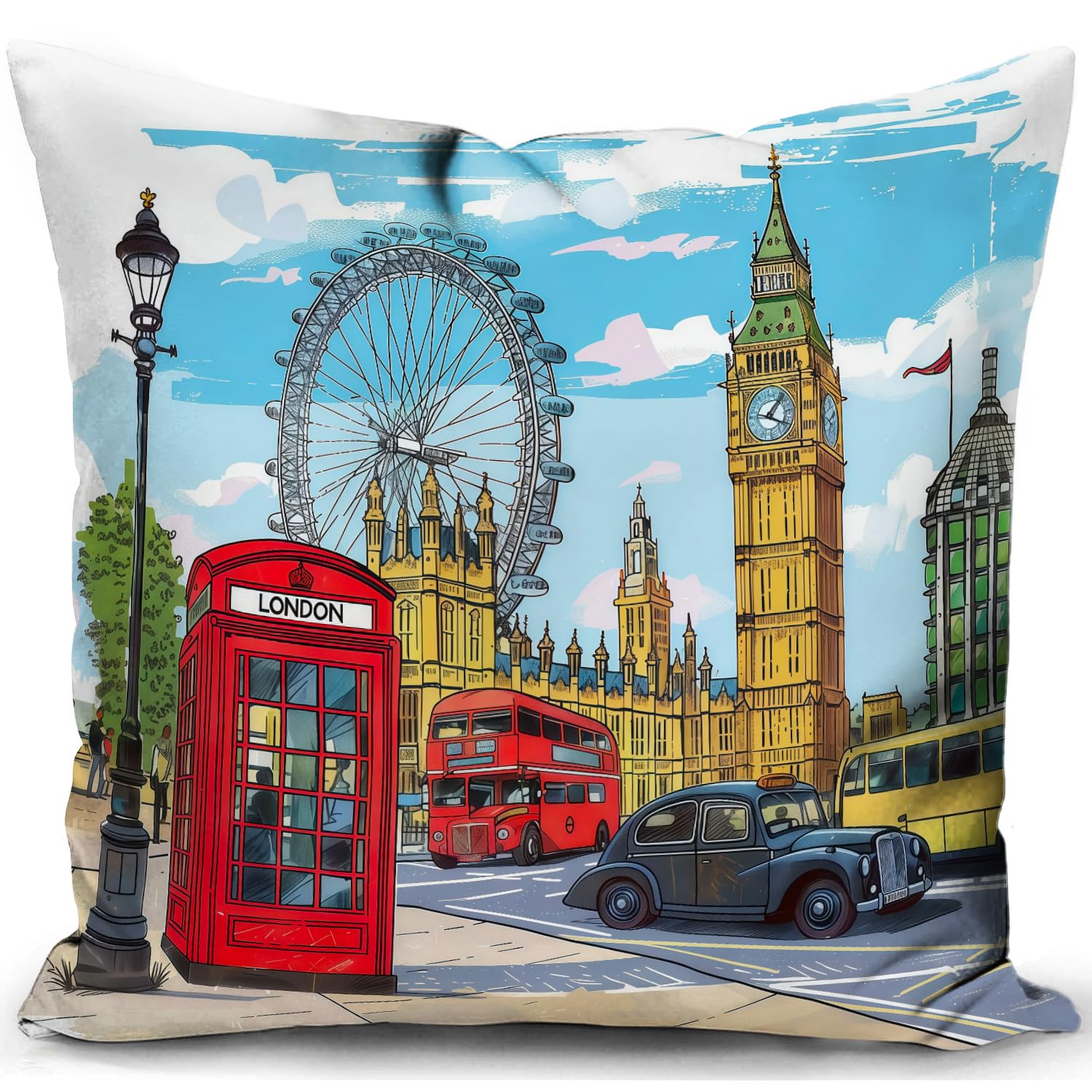 HUASHUZI Union Jack Flags Cushion Covers British Gifts London Souvenirs Festival Party Decorations Double-sided England Uk Vintage Decor Home for Bedding Office 18"x18"(45x45cm) Union Jack 6