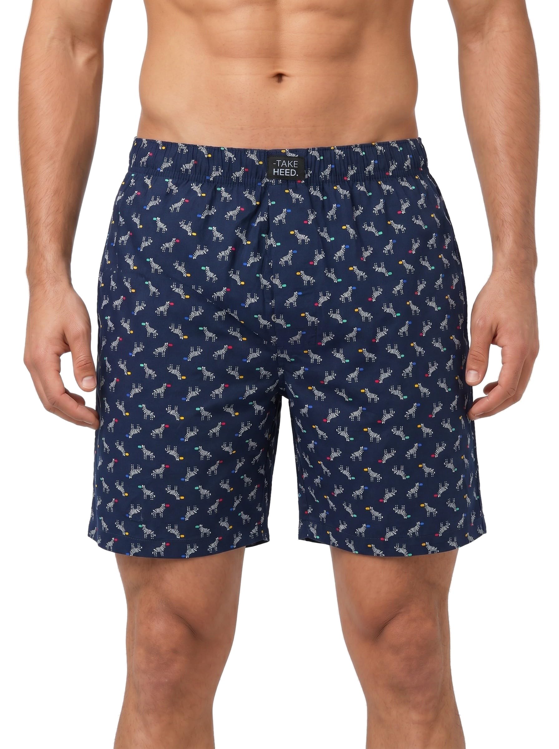 heed attentive Men Quirky Print Lounge Boxer Navy Blue-picture-15
