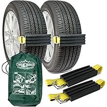 TRACGRABBER Tire Traction Device for Cars &amp; Small SUVs, Set of 2 - Made in the USA, Anti Skid Emergency Tire Straps to Get Unstuck from Snow, Mud, &amp; Sand - Snow Traction Mat or Tire Chain Alternative