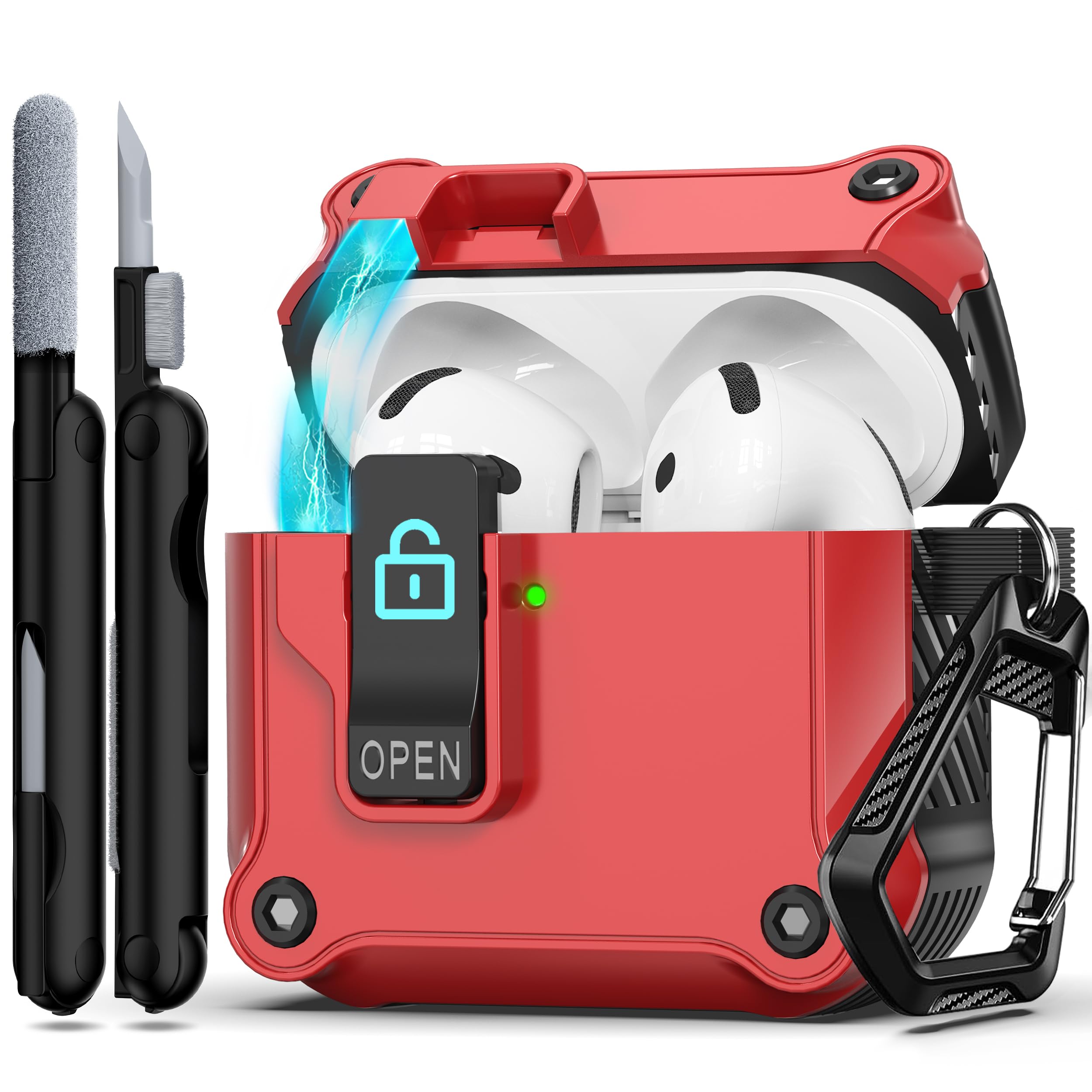 RFUNGUANGO Compatible with Airpods 2nd /1st Case,Automatic Pop-up with Safety Lock Clip, Full Body Shockproof Hard Case with Keychain Compatible with AirPods case,starry sky — view 23