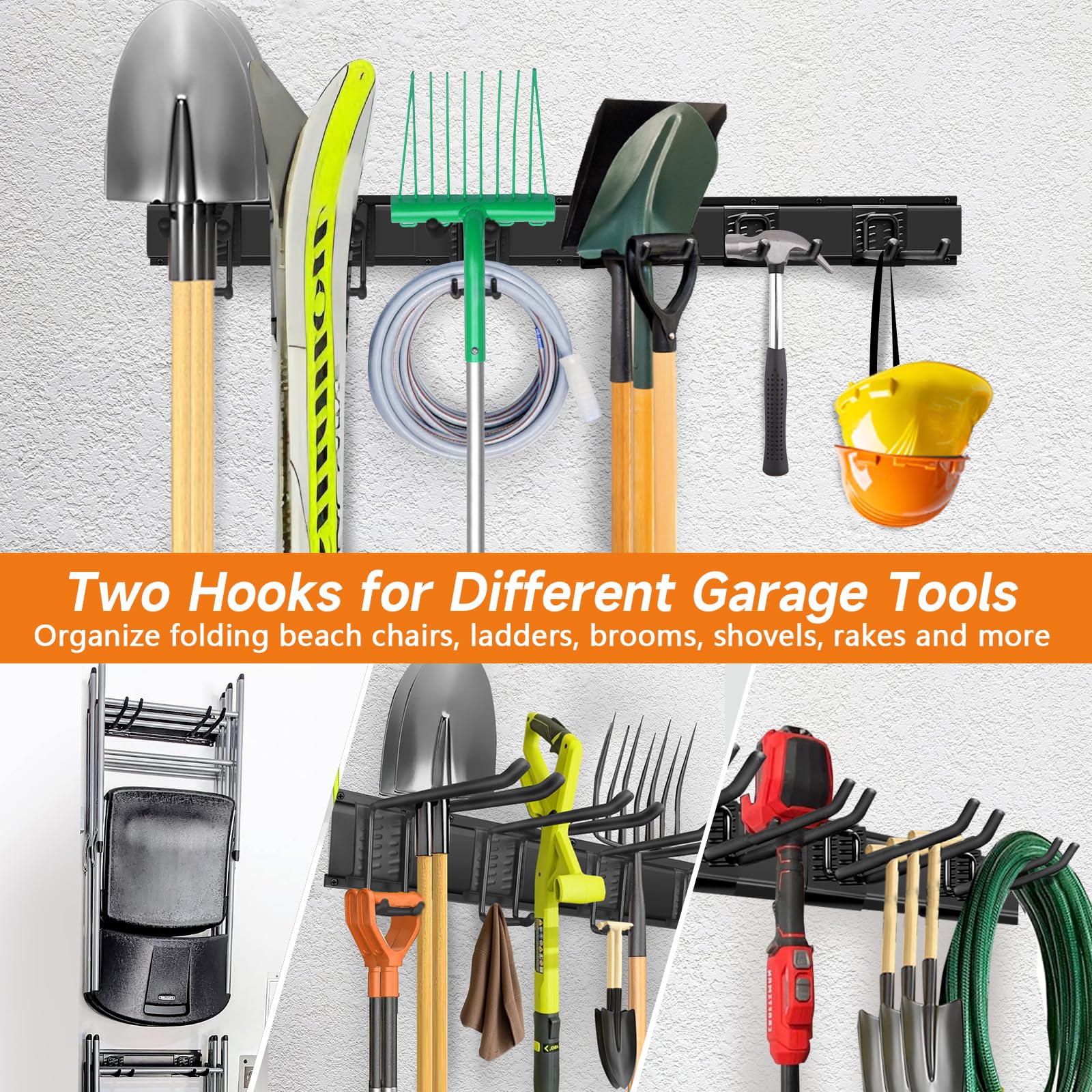 Home Depot Hangers For Shovels And Rakes 48” Garage Tool Organizer