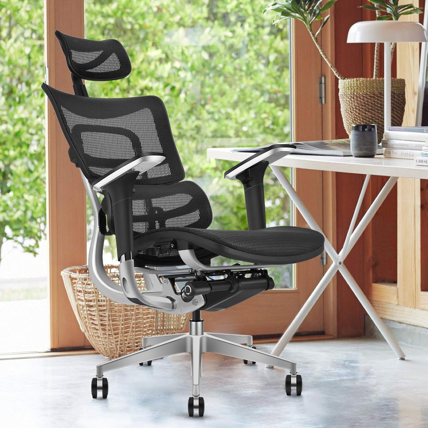 MOOJIRS Ergonomic Office Chair | Liftable Backrest Height Adj | Backrest Tilt Angle Adjustment | Seat Depth Adjustment | All-Aluminum Alloy Skeleton : Home & Kitchen