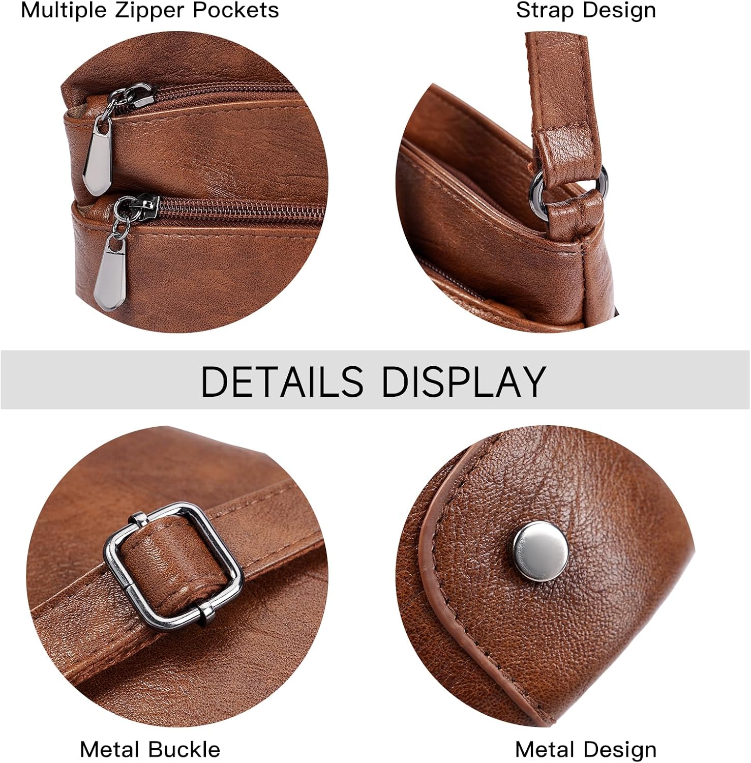 GOIACII Crossbody Bags for Women Vegan Leather Shoulder Satchel Bag Ladies Handbags with Adjustable Strap