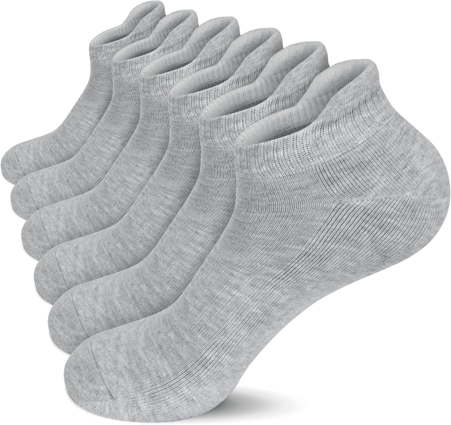 Ankle Athletic Running Socks Cushioned Breathable Low Cut Sports Tab Socks for Men and Women (6 Pairs)